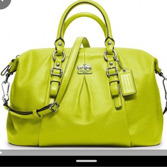 Coach Madison Juliette Satchel Purse Handbag Kiwi and Silver - Picture 12 of 12
